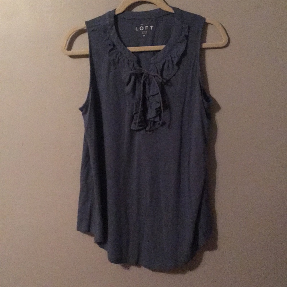 Blue Lace-up Top